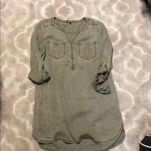 Army green t shirt dress